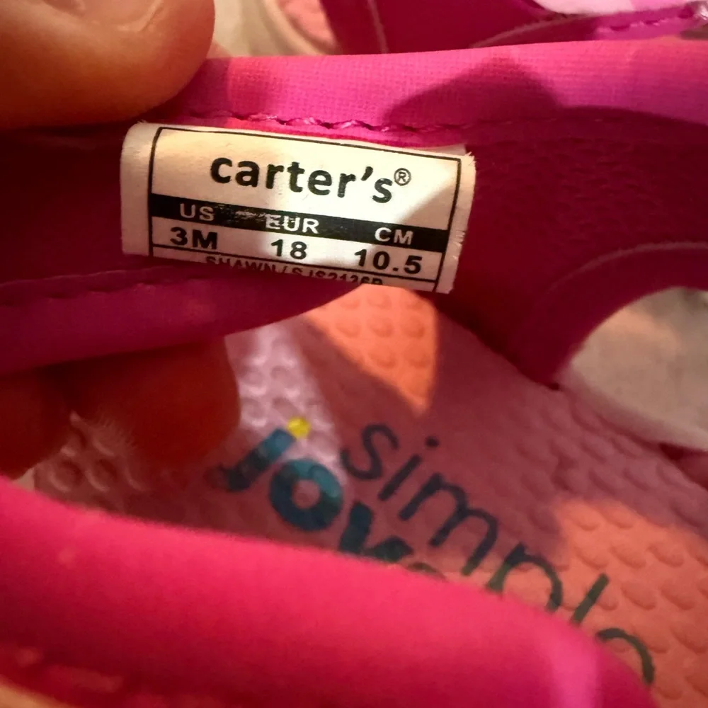 Carter's Pink Sandals with Velcro Closure - Picture 4 of 6